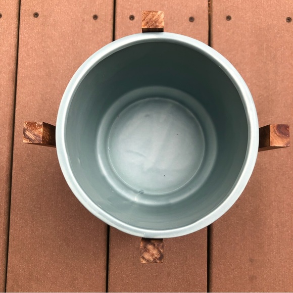 Distressed Blue Indoor Plant Pot with Stand - Picture 10 of 11